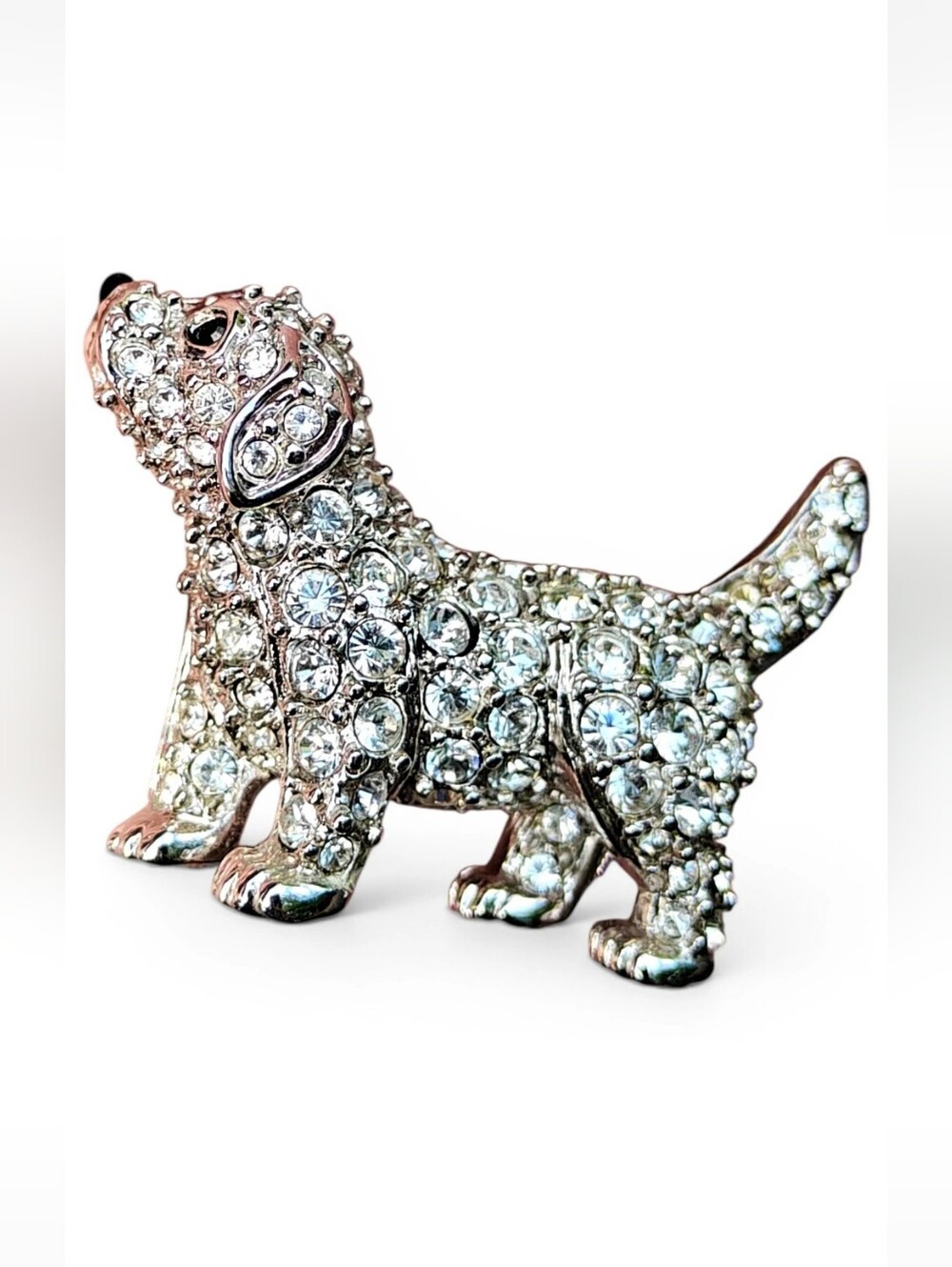 Rare Swarovski Puppy Dog Brooch Precious Pet Line Retired Series